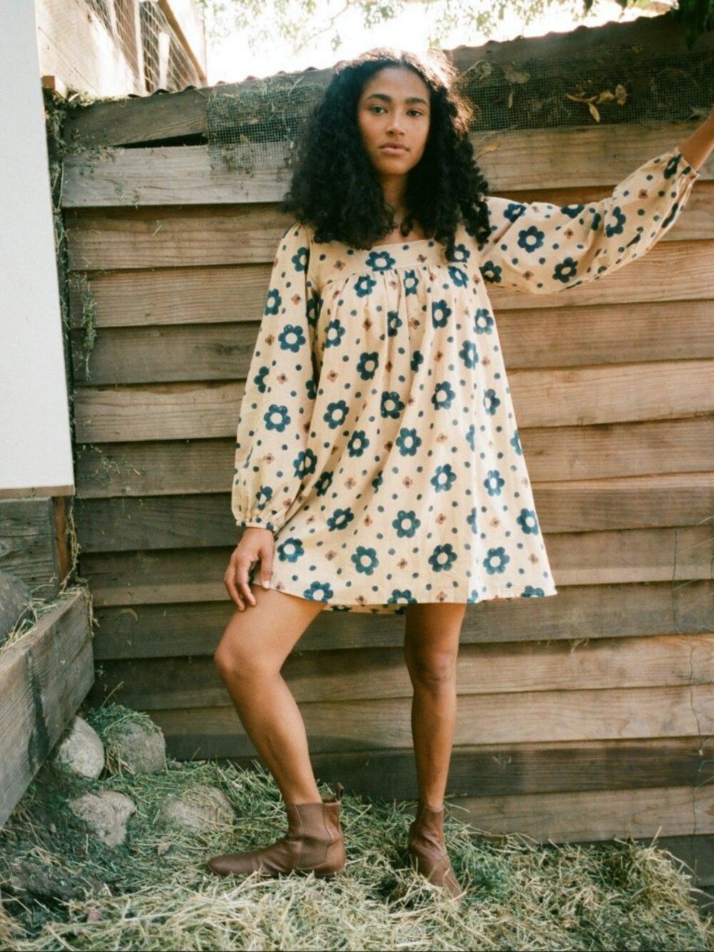 Christy Dawn Sabrina Dress Apple Blossom Block Print